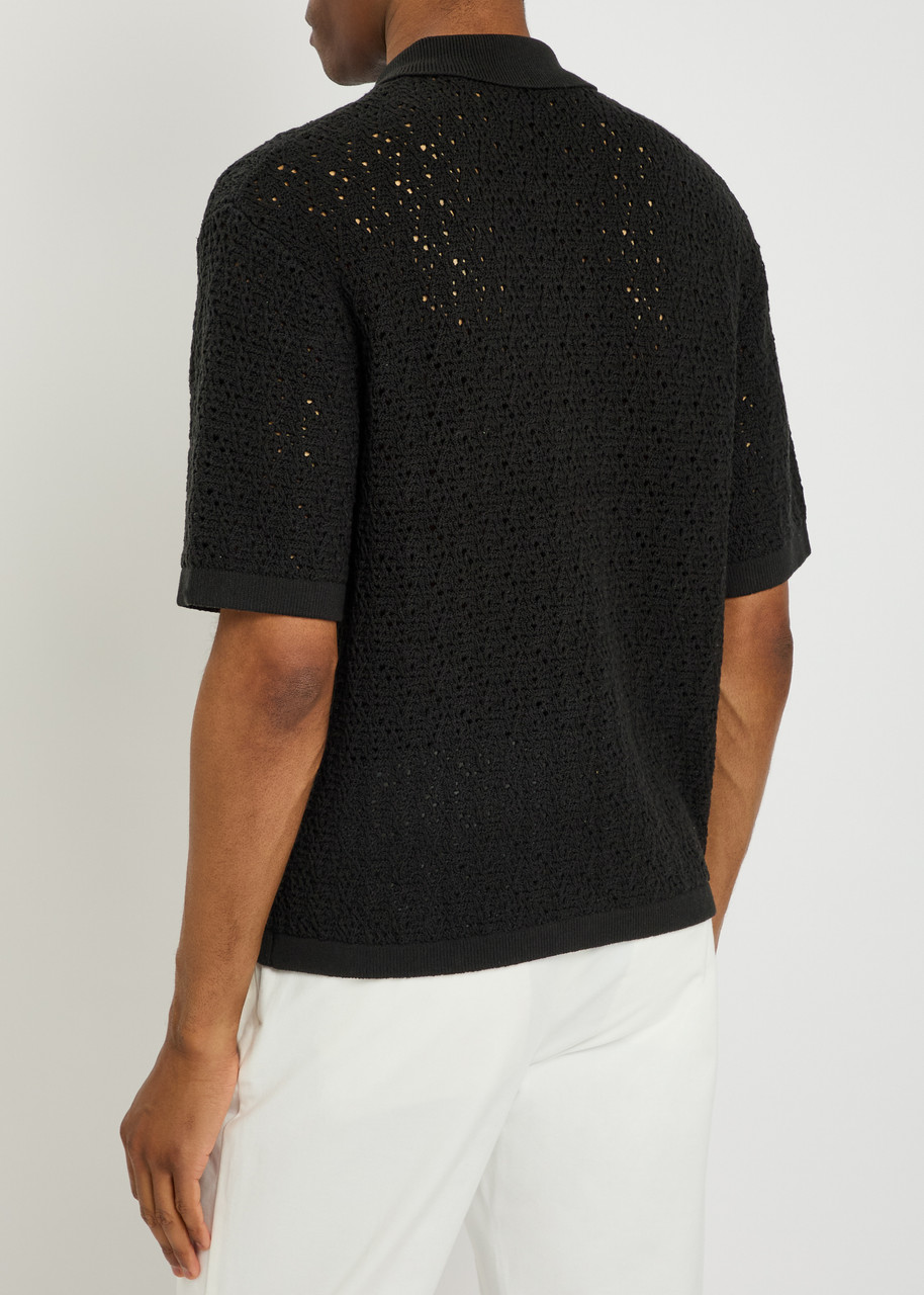  Frame Open-knit Cotton-blend Shirt - Black - M 