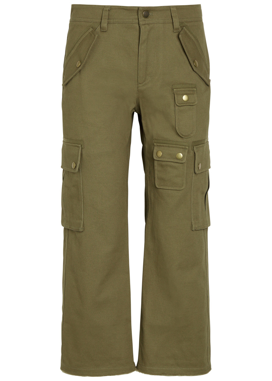 Isabel Marant Josine Twill Cropped Cargo Trousers – Khaki – 38 (UK10 / S)