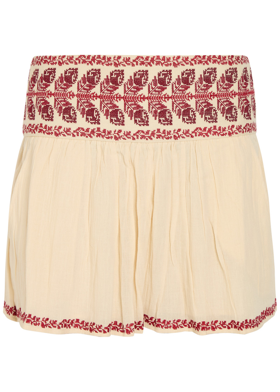 Isabel Marant toile Picadilia Embroidered Cotton Mini Skirt - Beige - 38 (UK10 / S)