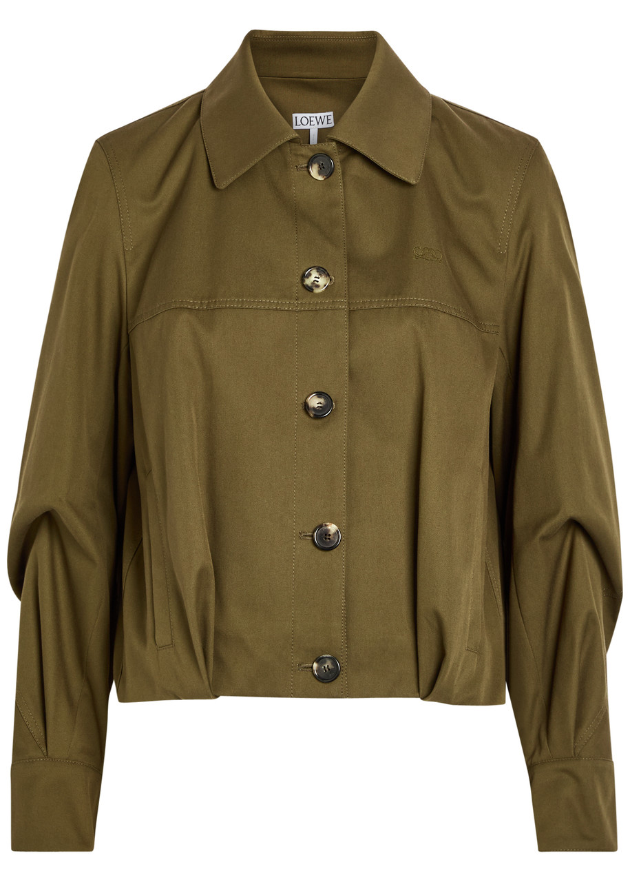 Loewe Cotton and Silk-blend Jacket - Khaki - 40 (UK12 / M)