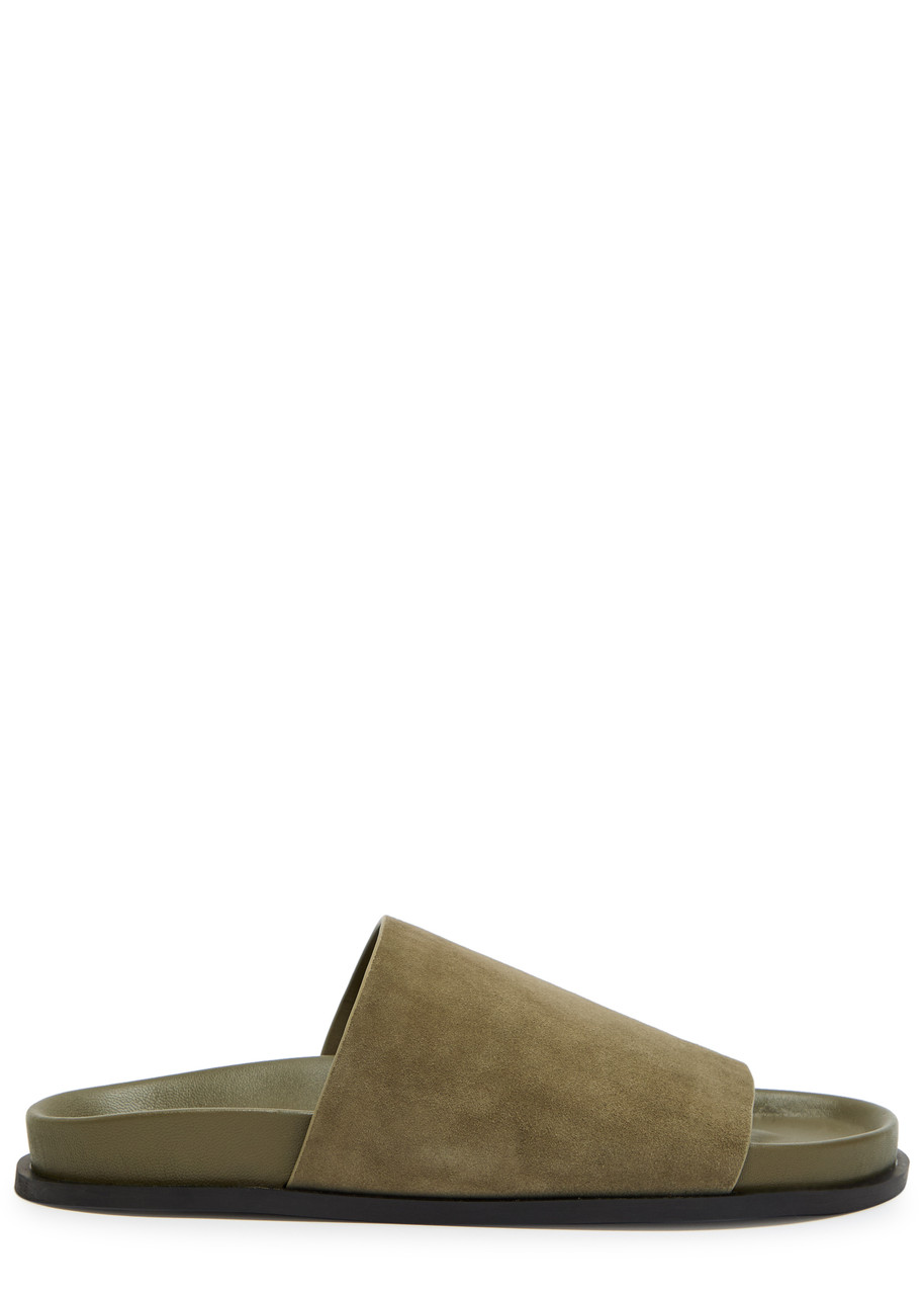 A.emery Luca Woven Leather Sliders - Khaki - 37 (IT37/ UK4)