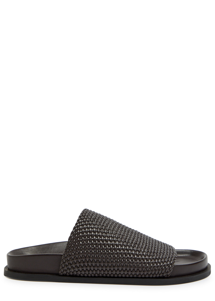 A.emery Luca Woven Leather Sliders - Brown - 36 (IT36/ UK3)
