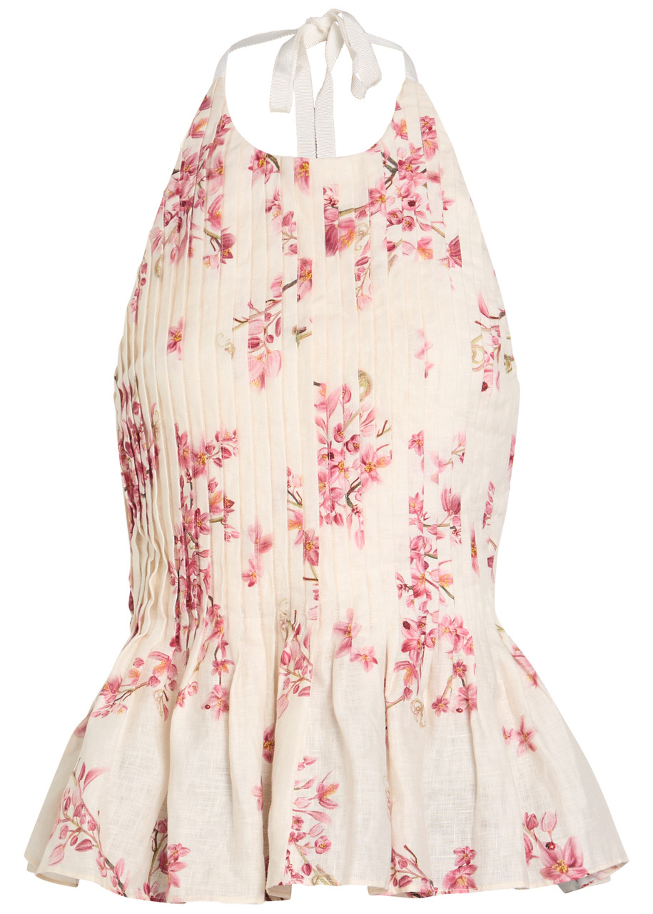Agua BY Agua Bendita Caña Floral-print Linen top - Multicoloured - L (UK12)