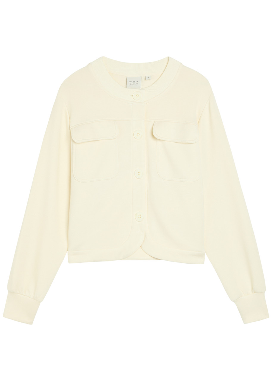 Varley Hartwell Button-through Stretch-jersey Cardigan - Cream