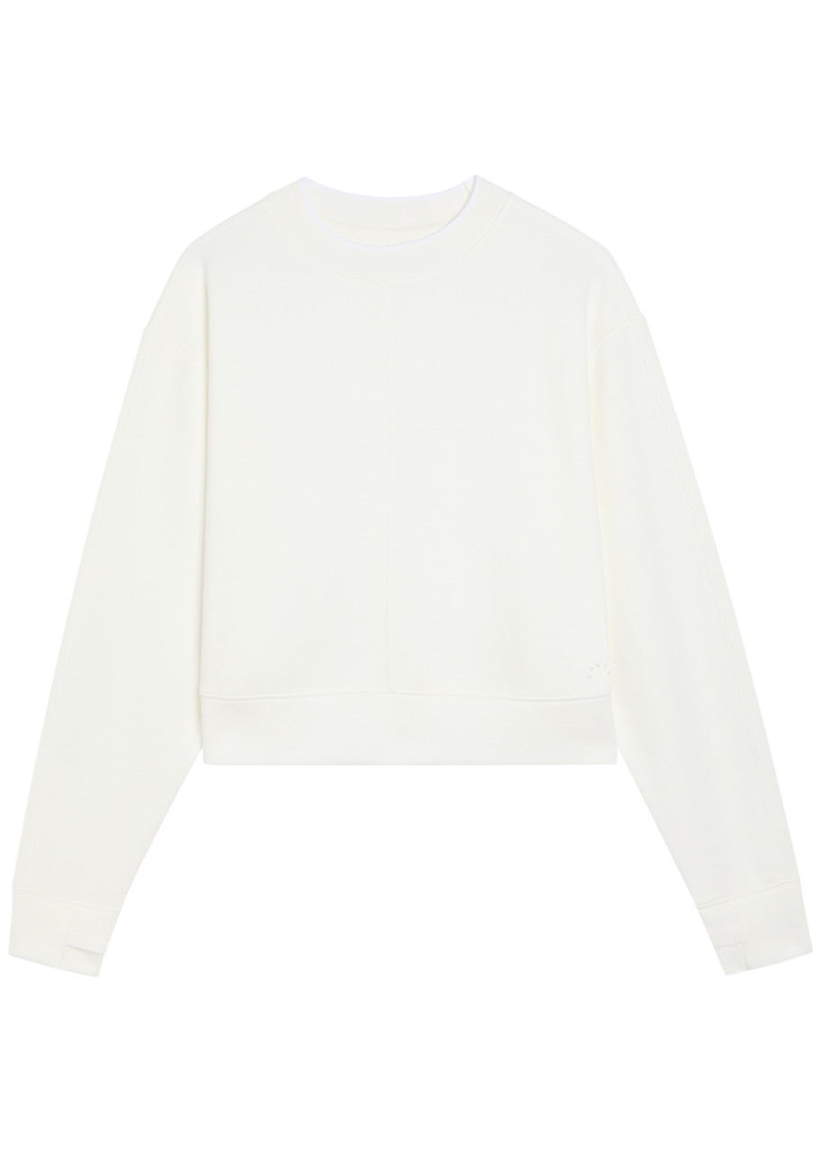 Varley Tasmin Cropped Stretch-jersey Sweatshirt - White - L (UK14 / L)