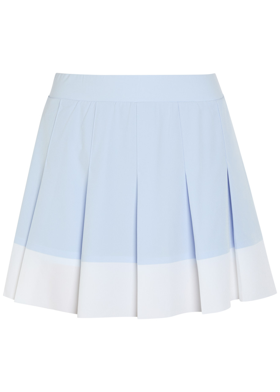Varley Chase 14.5 Colour-blocked Stretch-woven Skort - Light Blue - M (UK12 / M)