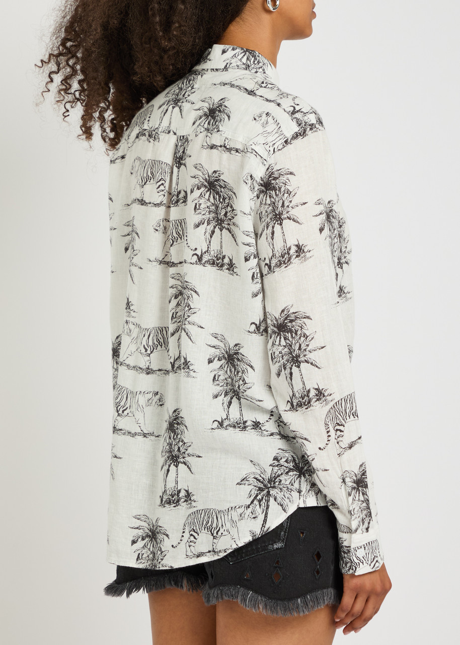  Rails Charlie Printed Linen-blend Shirt - Ivory - Xs (uk6 / Xs) 