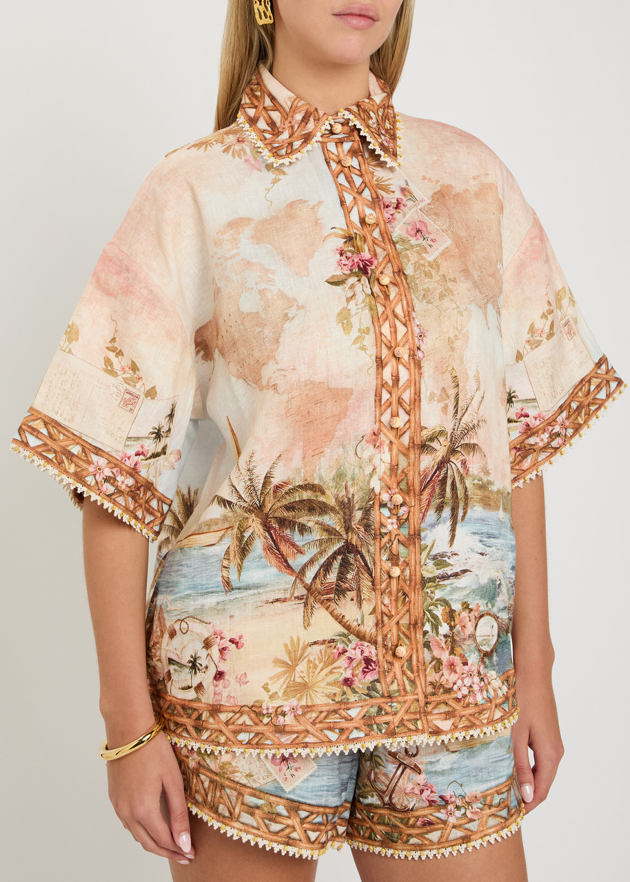  Zimmermann Mohan Printed Linen Shirt - Multicoloured - 3 (uk 14 / L) 