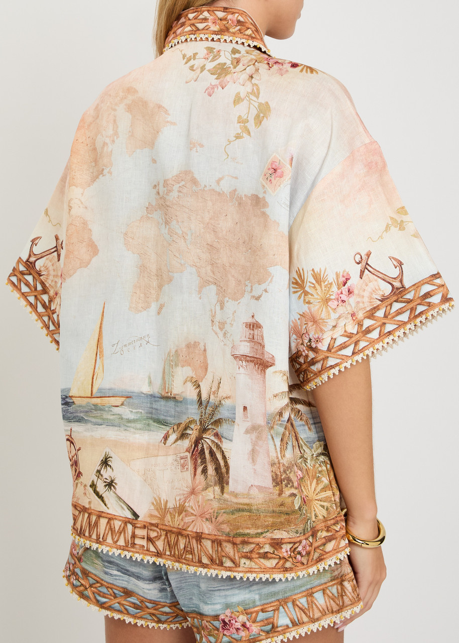  Zimmermann Mohan Printed Linen Shirt - Multicoloured - 3 (uk 14 / L) 