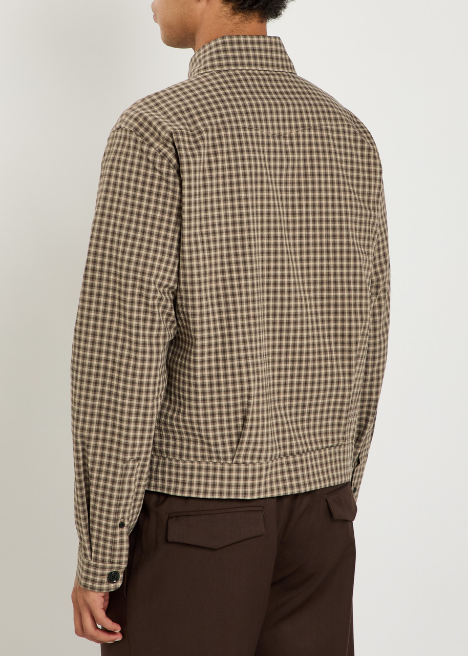  Oliver Spencer Checked Stretch-cotton Jacket - Brown - L 