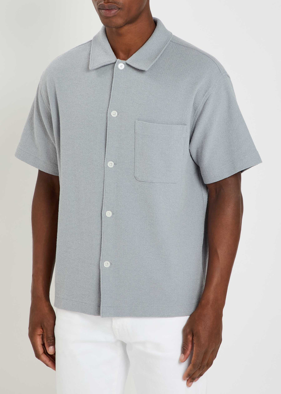  Frame Textured-knit Cotton-blend Shirt - Grey - S 