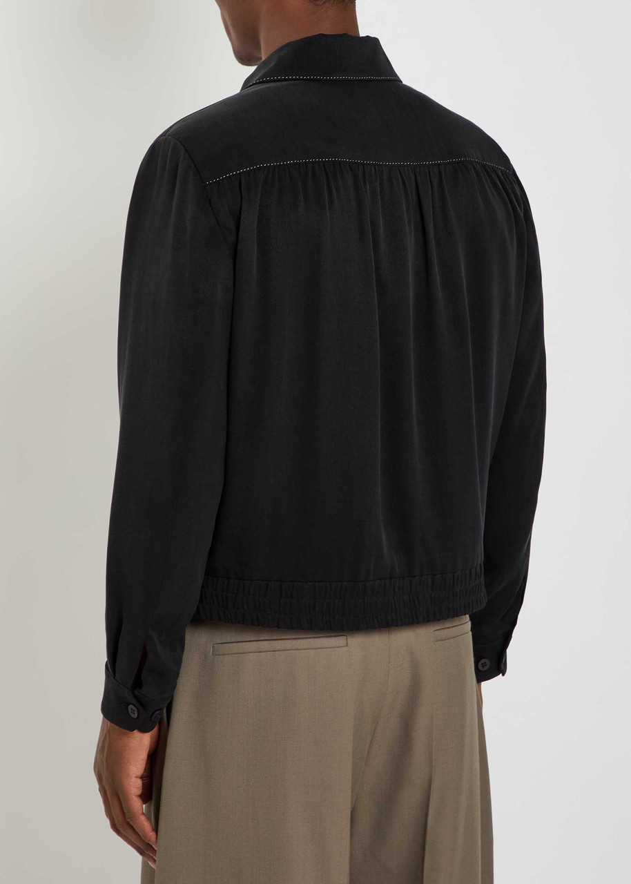  Second Layer Herman Contrast-stitch Twill Jacket - Black - 50 (it50 / L) 
