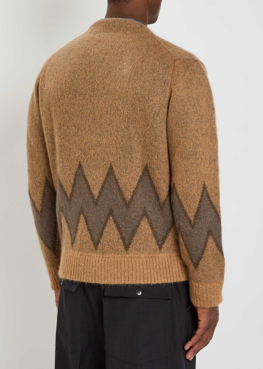  Second Layer Chevy Intarsia Mohair-blend Cardigan - Brown - 52 (it52 / Xl) 