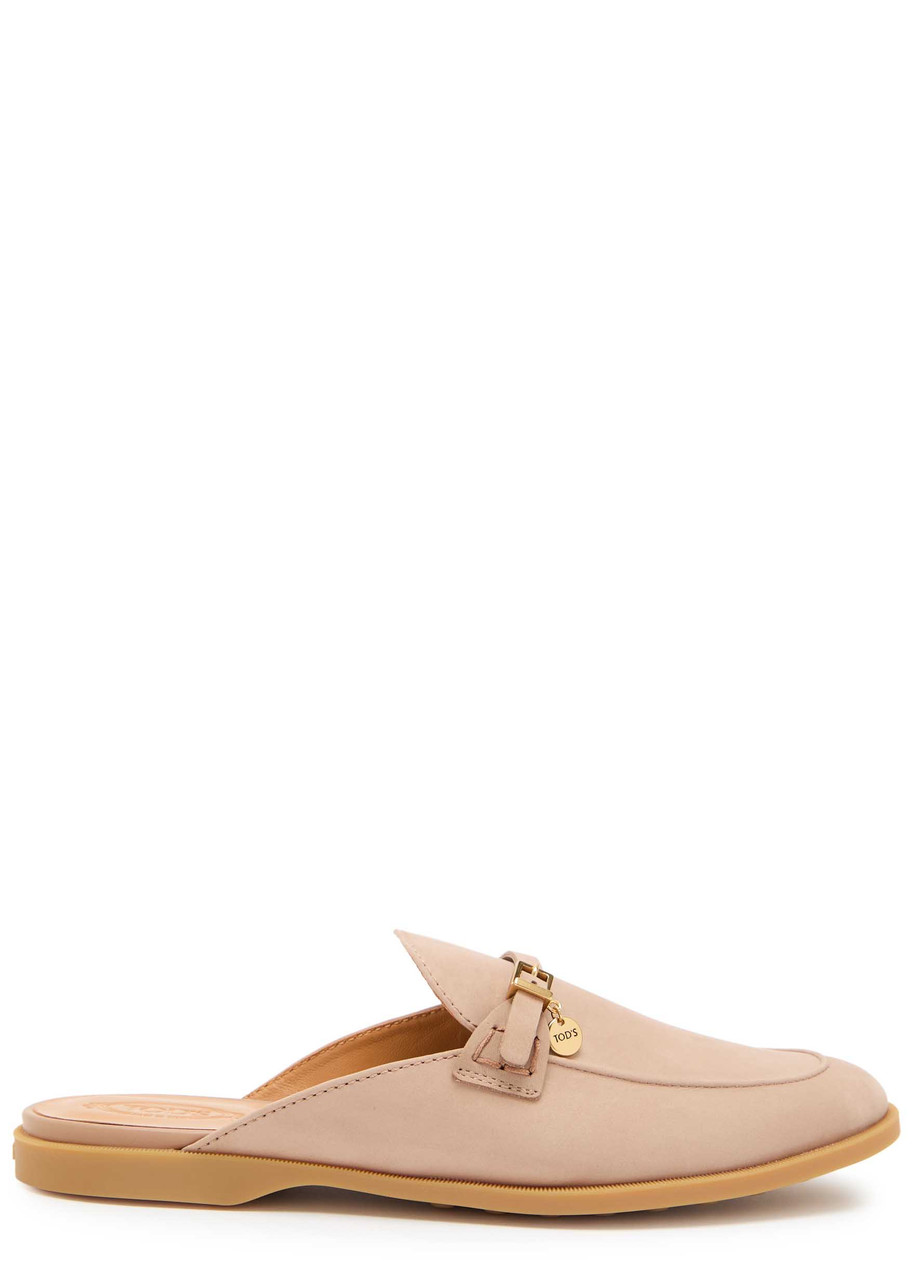 Tods Gom.leg Nubuck Sliders - Camel - 41 (IT41 / UK8)