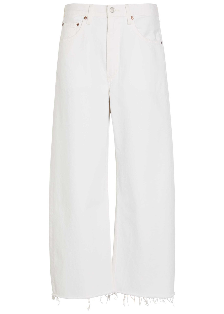 Agolde Low Curve Frayed Barrel-leg Jeans - White - 27 (W27 / UK8-10 / S)