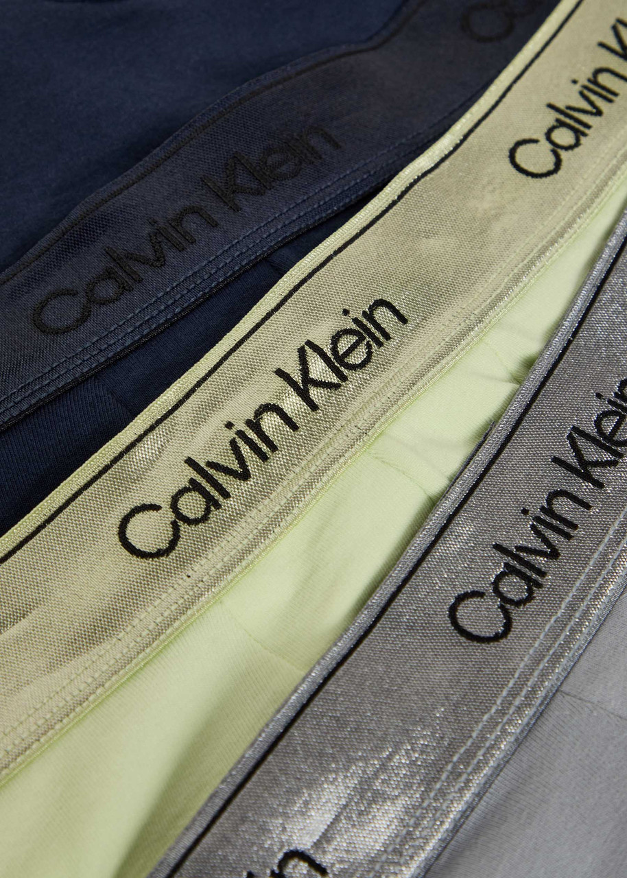  Calvin Klein Icon Metallic Stretch-cotton Trunks - Set Of Three - Multicoloured - L 