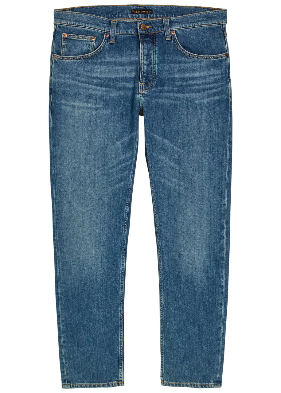 Nudie Jeans Solid Ollie Slim Straight-leg Jeans - Mid Blu - 36 (W36 / XL)