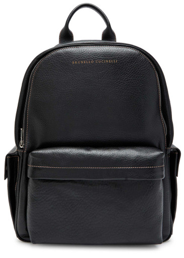 BRUNELLO CUCINELLI Logo grained leather backpack | Harvey Nichols