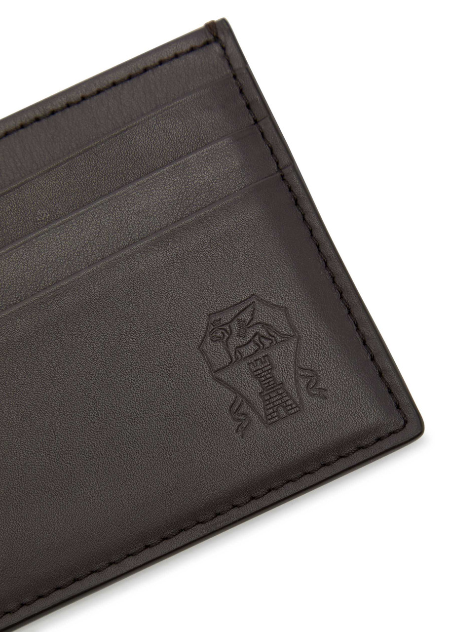  Brunello Cucinelli Leather Card Holder - Black - One Size 
