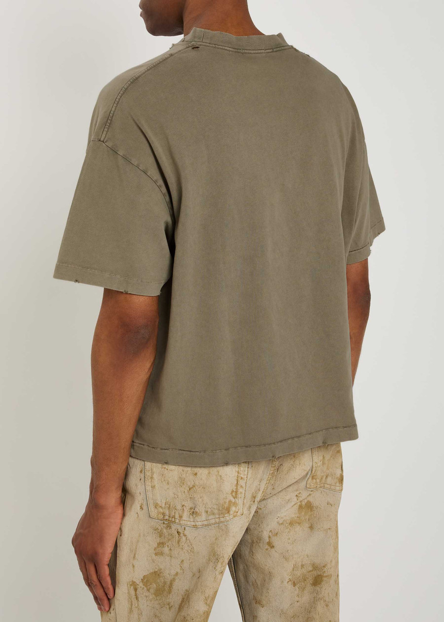  Askyurself La Ays Printed Distressed Cotton T-shirt - Grey - M 