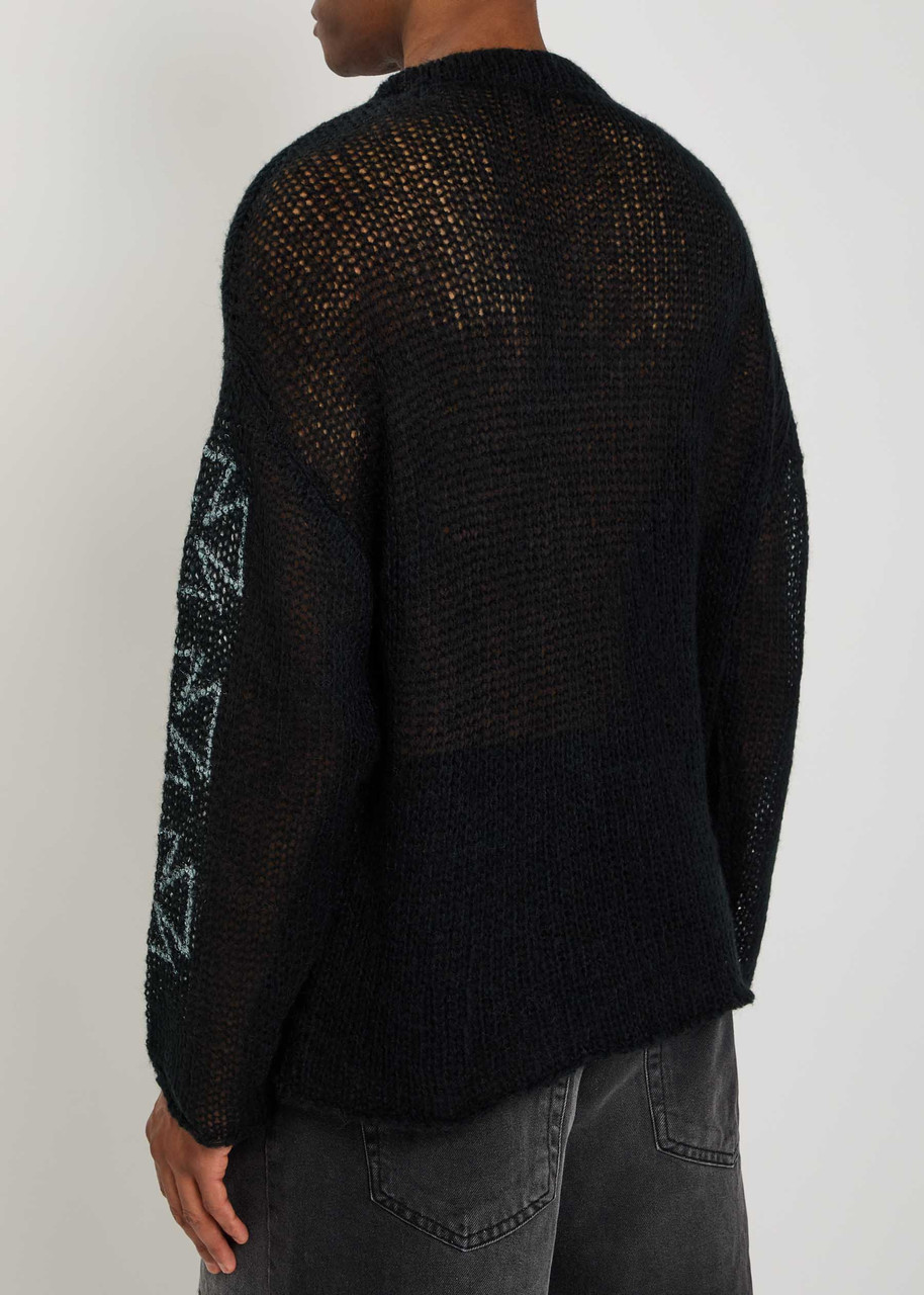  Askyurself Cross Open-knit Jumper - Black - S 