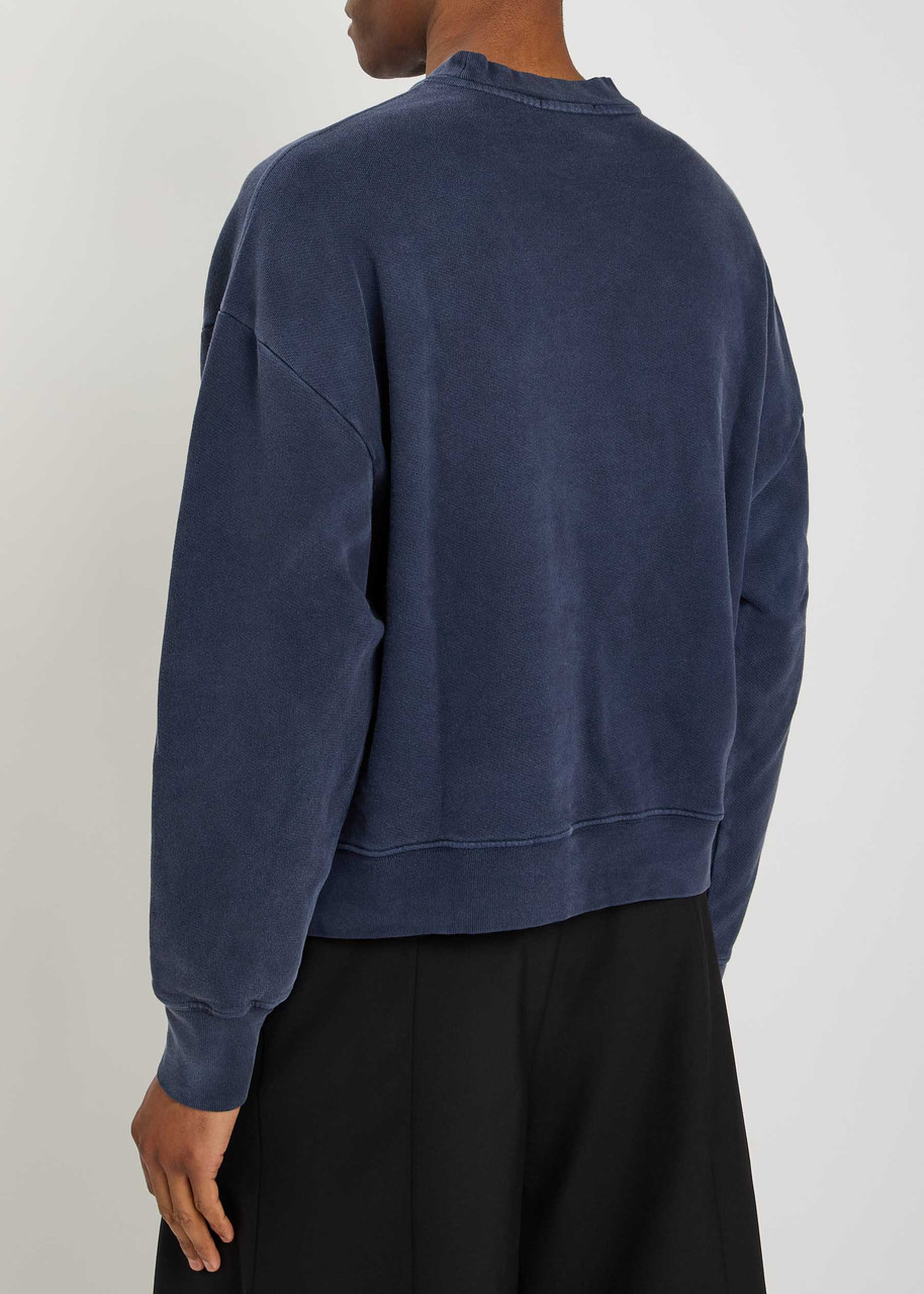  Willy Chavarria Community Printed Cotton Sweatshirt - Navy - M 