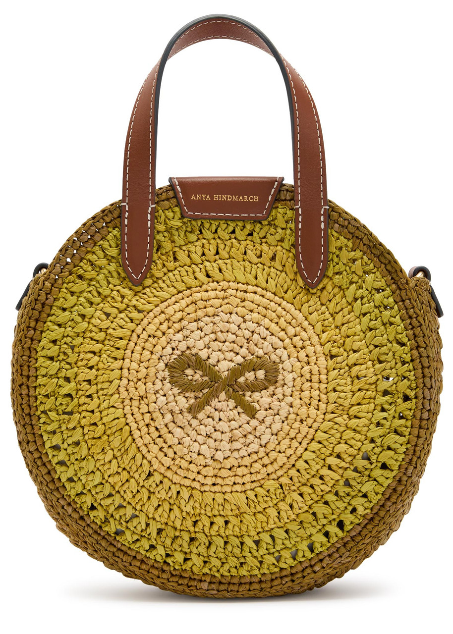 Anya Hindmarch Small Round bow Raffia Tote bag - Green