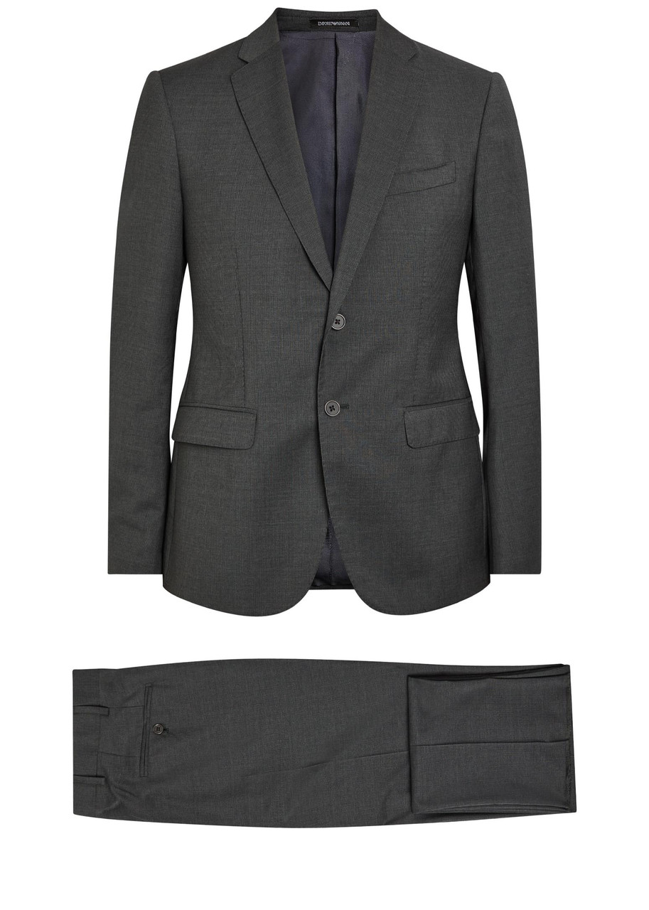Emporio Armani Checked Wool Suit - Grey - 48 (IT48 / M)