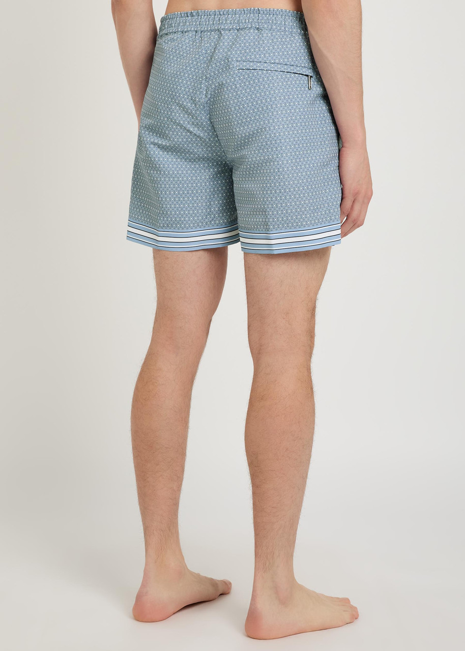  Che Lucena Printed Shell Swim Shorts - Light Blue - M 