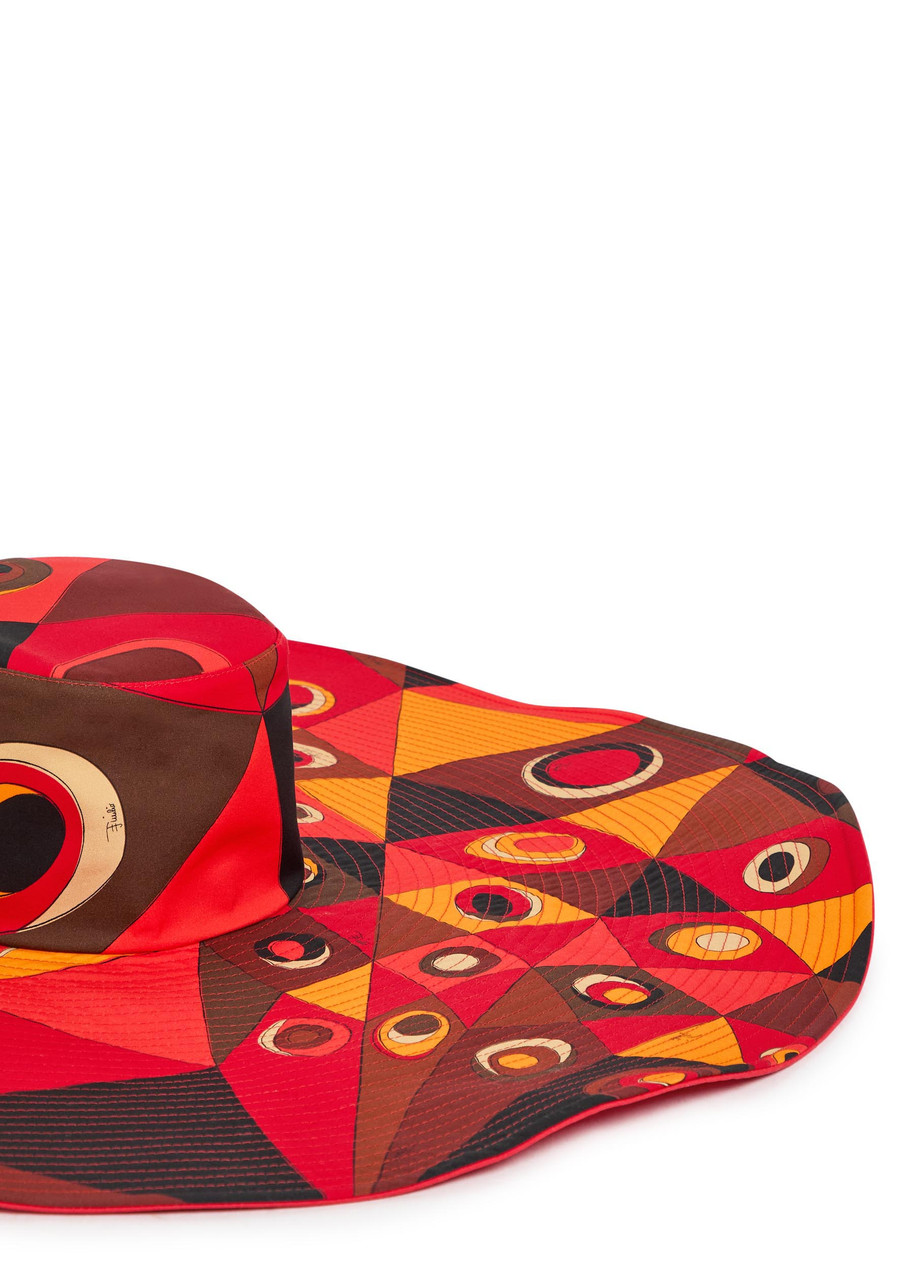  Pucci Printed Wide-brimmed Cotton Sun Hat - Orange - One Size 