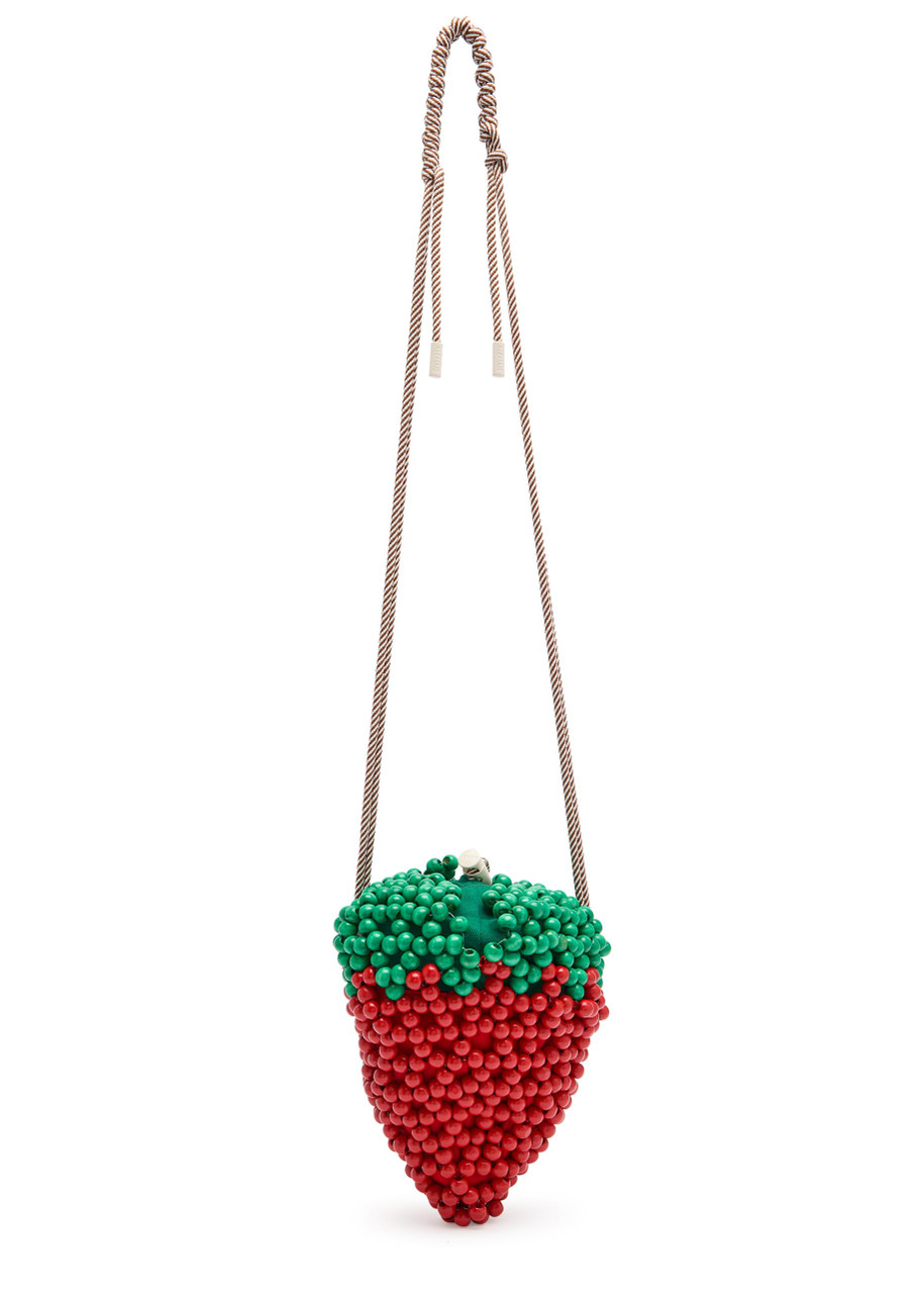 Alemais Strawberry Mini Bead Cross-body bag - Red - One Size