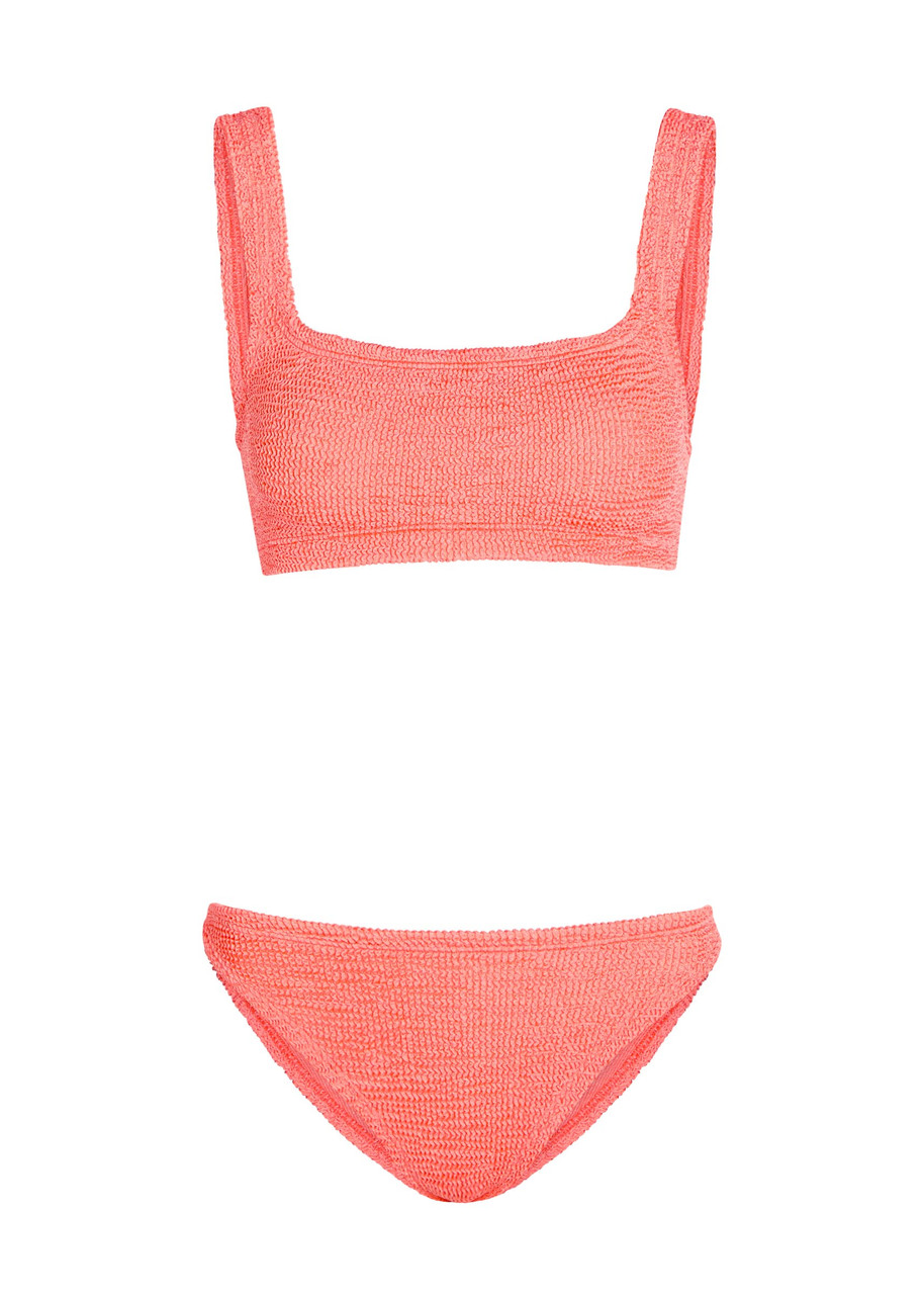 Hunza G Xandra Crinkle Bikini - Coral - One Size
