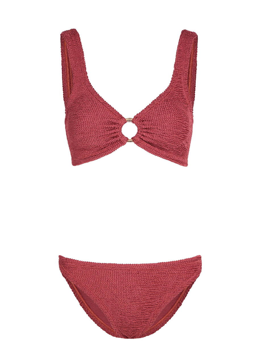 Hunza G Julia Gold-hoop Crinkle Bikini - Rust - One Size