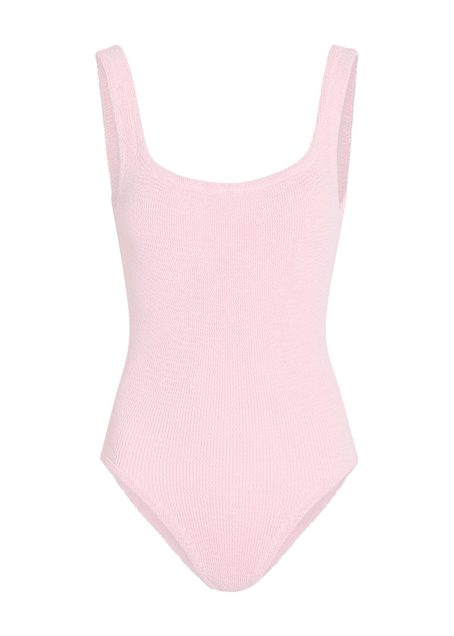 Hunza G Square-neck Crinkle Swimsuit - Light Pink - One Size