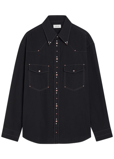 LEMAIRE Stud-embellished cotton-poplin shirt | Harvey Nichols