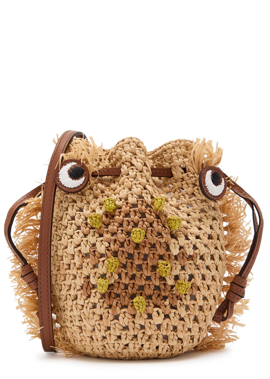 Anya Hindmarch Creature Leather and Raffia Cross-body bag - Brown - One Size