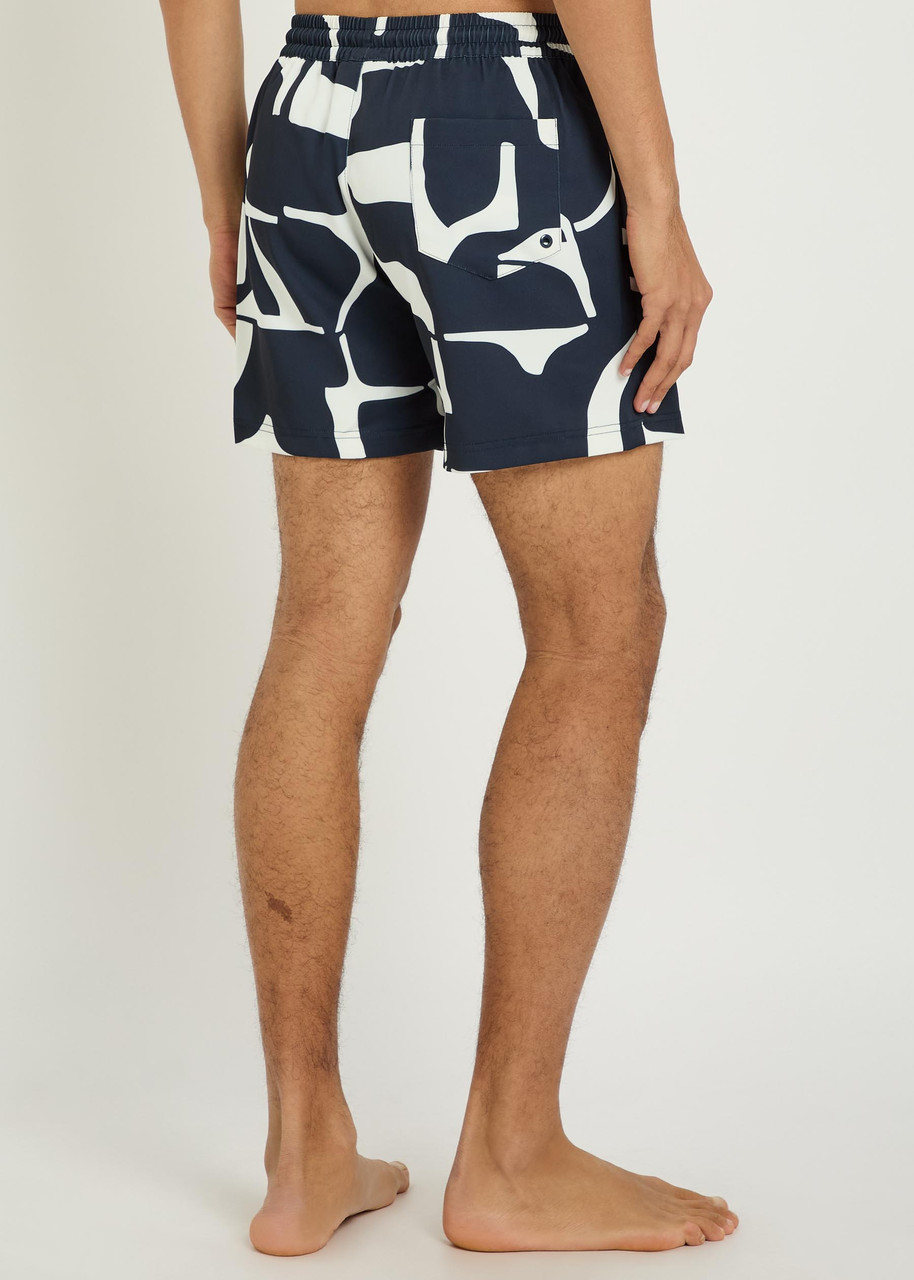  Raith Massira Patterned Woven Swim Shorts - Navy - M 