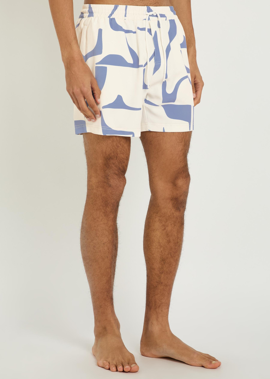  Raith Massira Patterned Woven Swim Shorts - Cream - L 