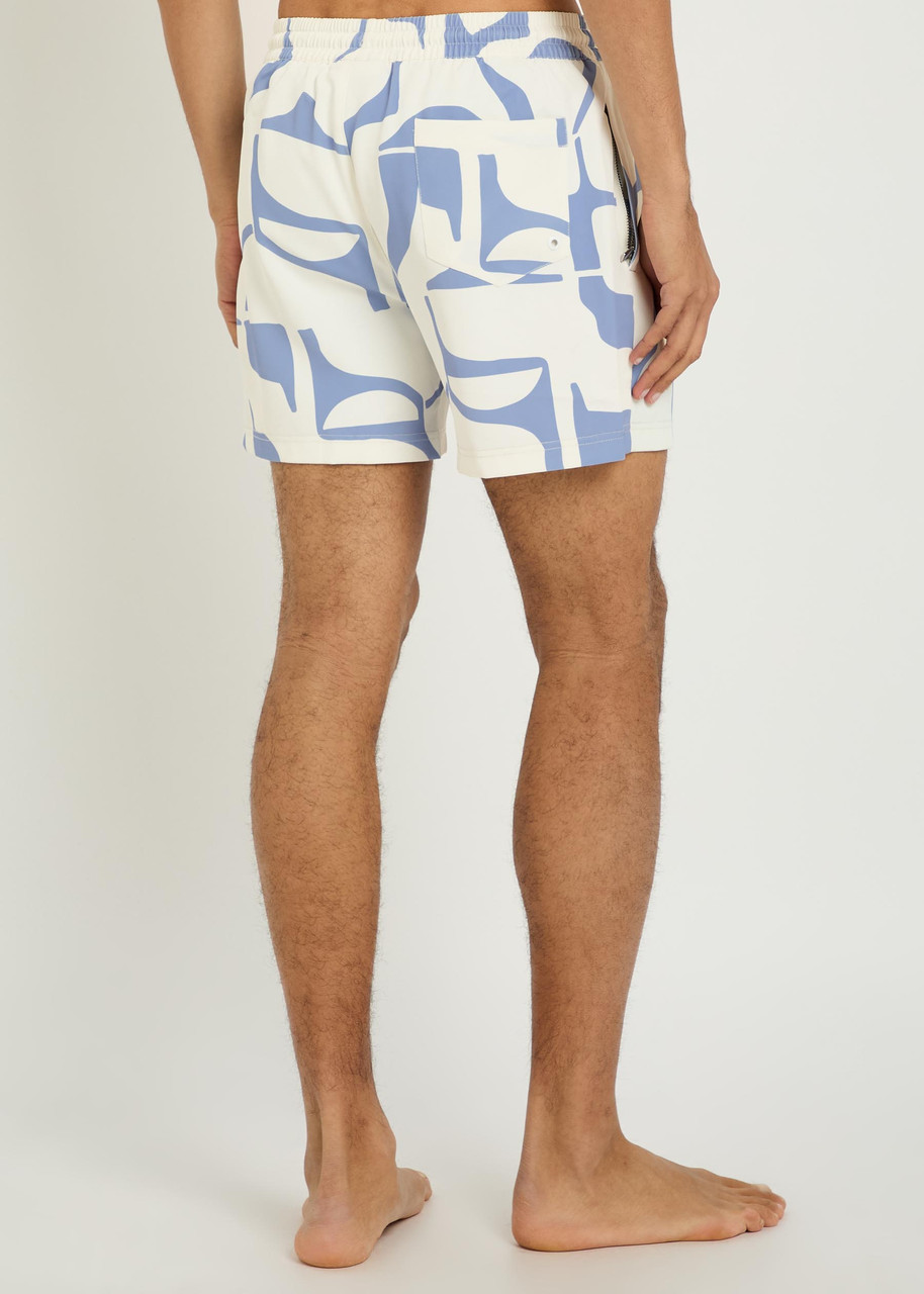  Raith Massira Patterned Woven Swim Shorts - Cream - L 