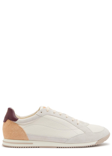 BRUNELLO CUCINELLI Panelled grained leather sneakers | Harvey Nichols