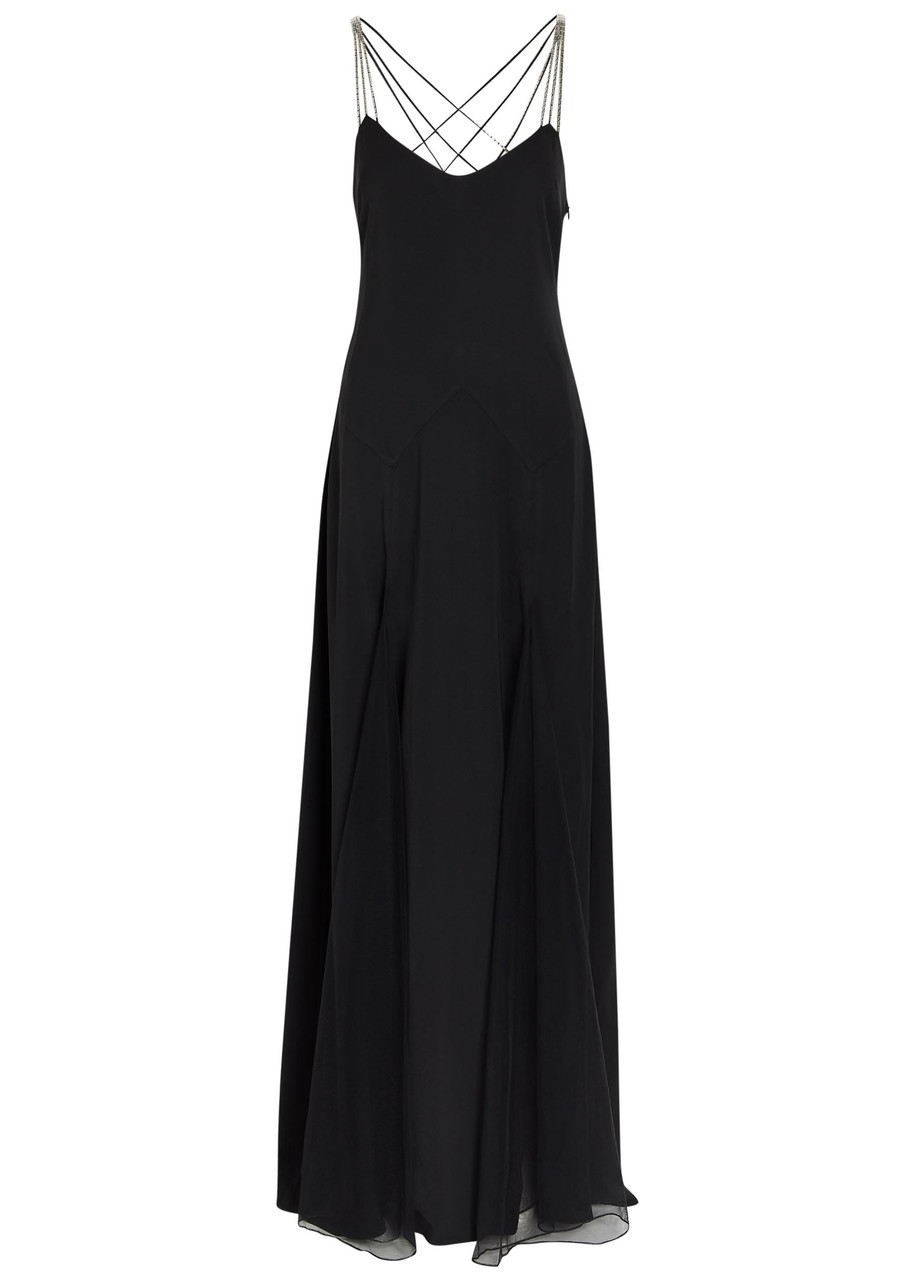 Anna October Ariadne Embellished Stretch-crepe Maxi Dress - Black - S (UK8-10 / S)
