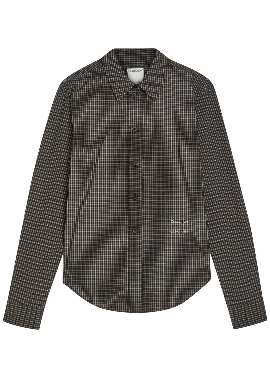 Calvin Klein Sophie Checked Cotton-poplin Shirt – Black – 40 (UK8 / S)