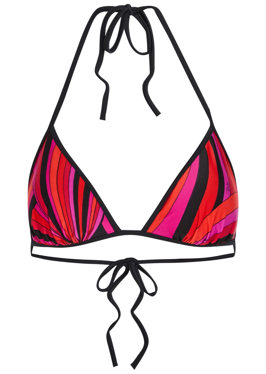 Pucci Printed Halterneck Bikini top - Pink - L (UK14 / L)