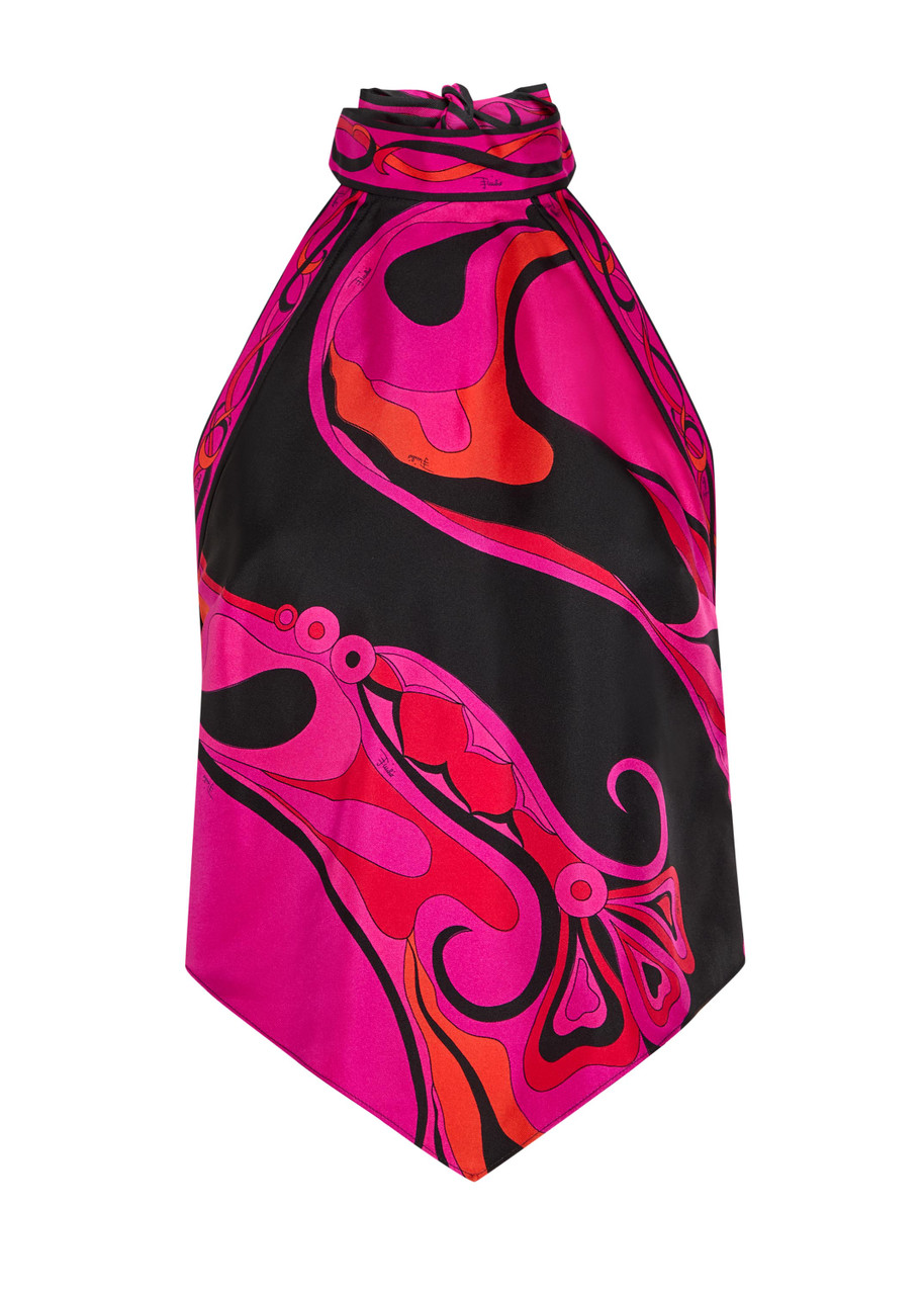 Pucci Printed Silk top - Pink - S (UK8-10 / S)