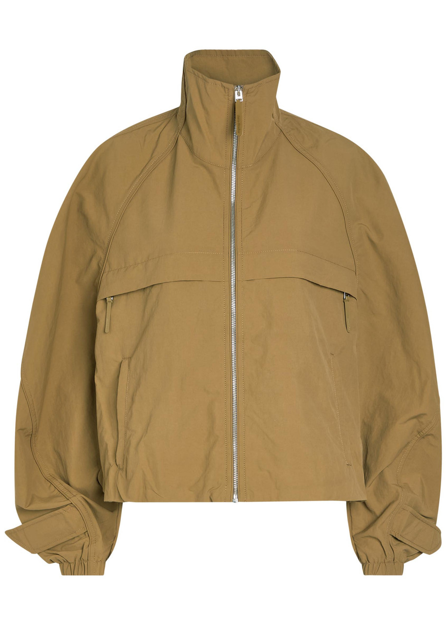Acne Studios Logo-embroidered Poplin Jacket - Khaki - 34 (UK6 / XS)