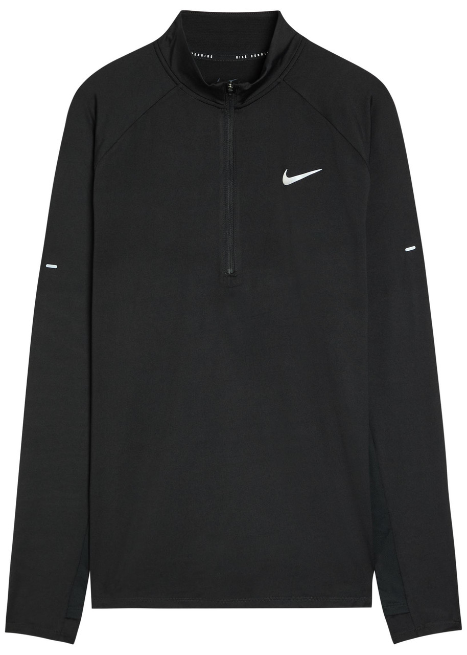 Nike Dri-fit Quarter-zip Stretch-jersey Running top - Black - M