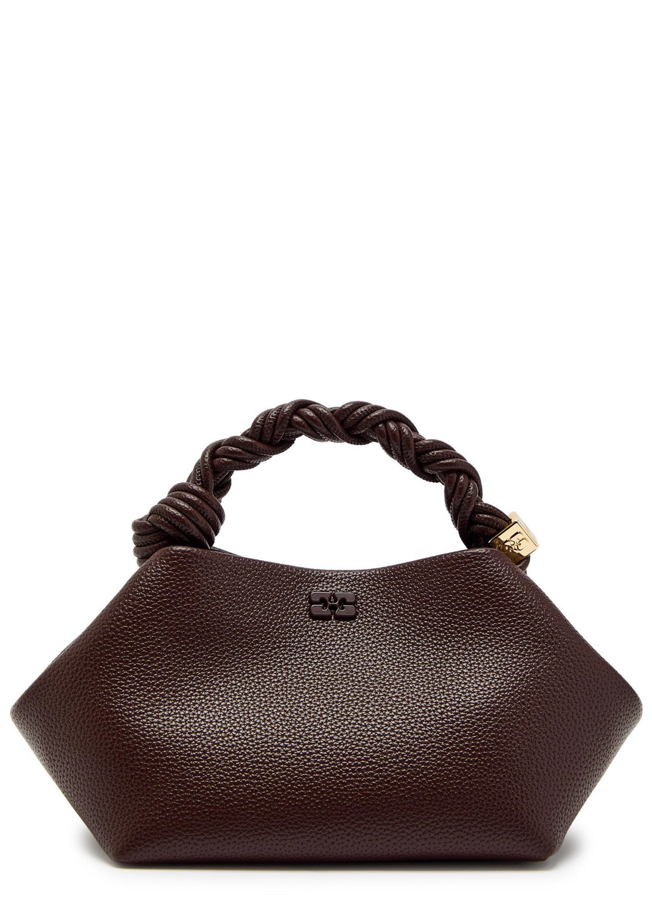 Ganni Bou Small Grained Leather top Handle bag - Brown - One Size