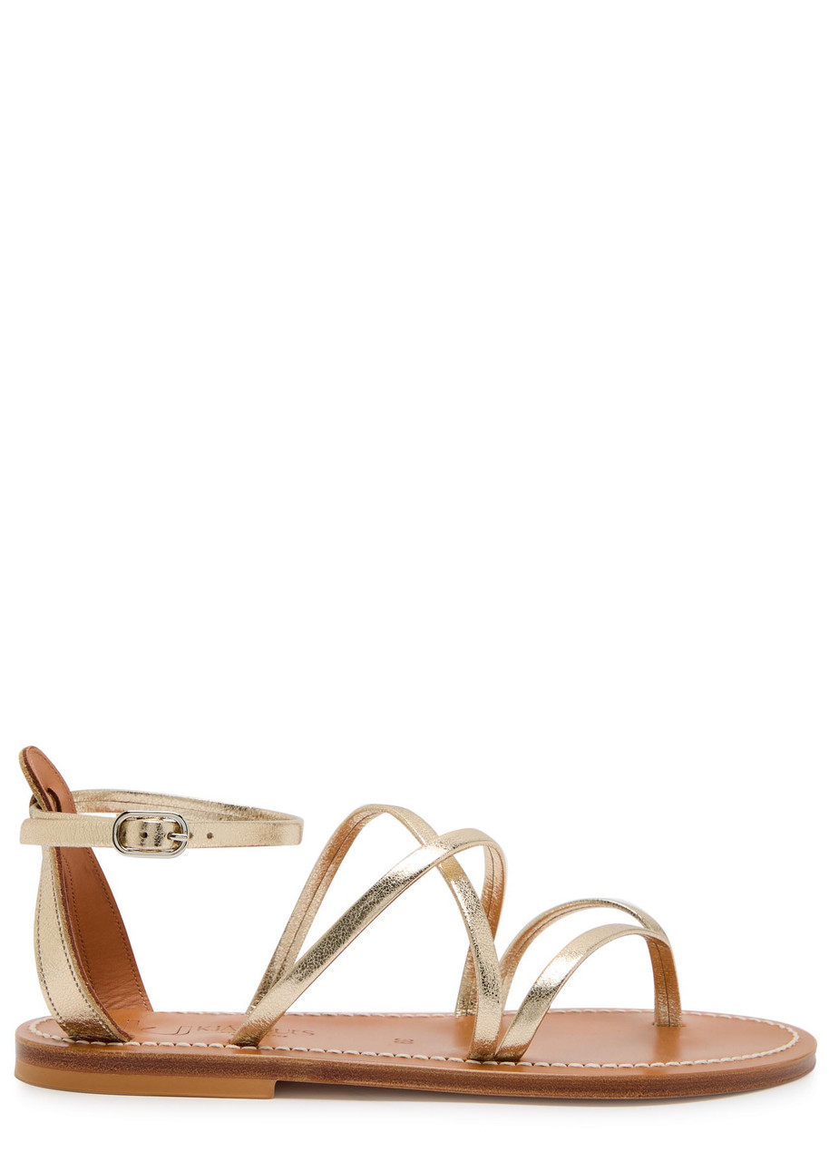 Kjacques Epicure Cross-over Metallic Leather Sandals - Gold - 36 (IT36 / UK3)