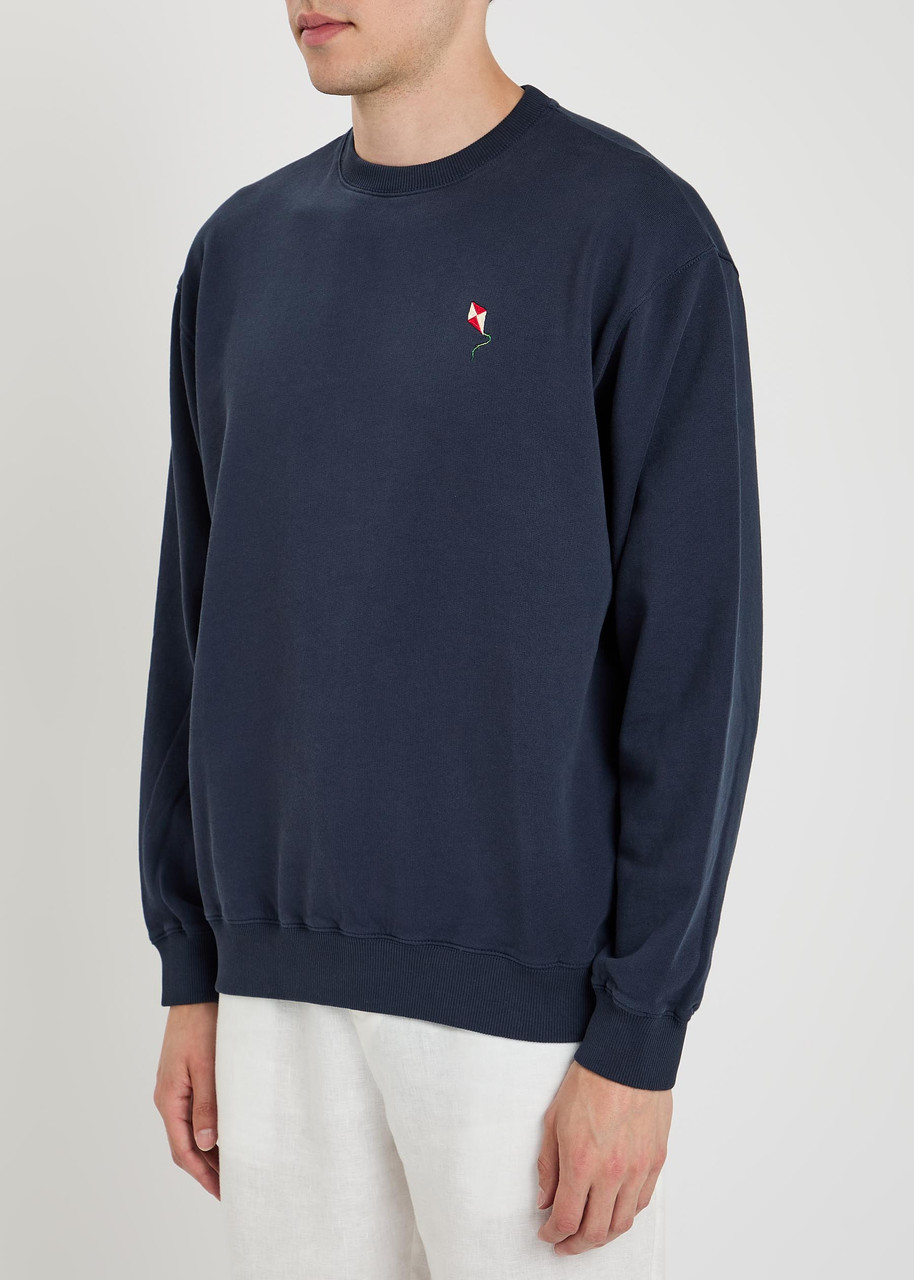  Forét Embroidered Cotton Sweatshirt - Navy - Xxl 