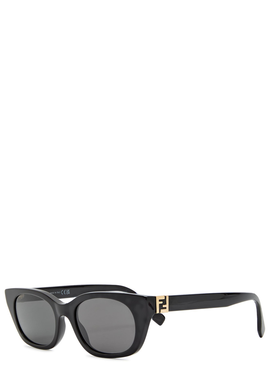 Fendi Narrow Cat-eye Sunglasses In Black